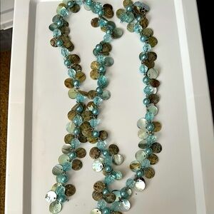 Blue and Silver Necklace with Organic Texture